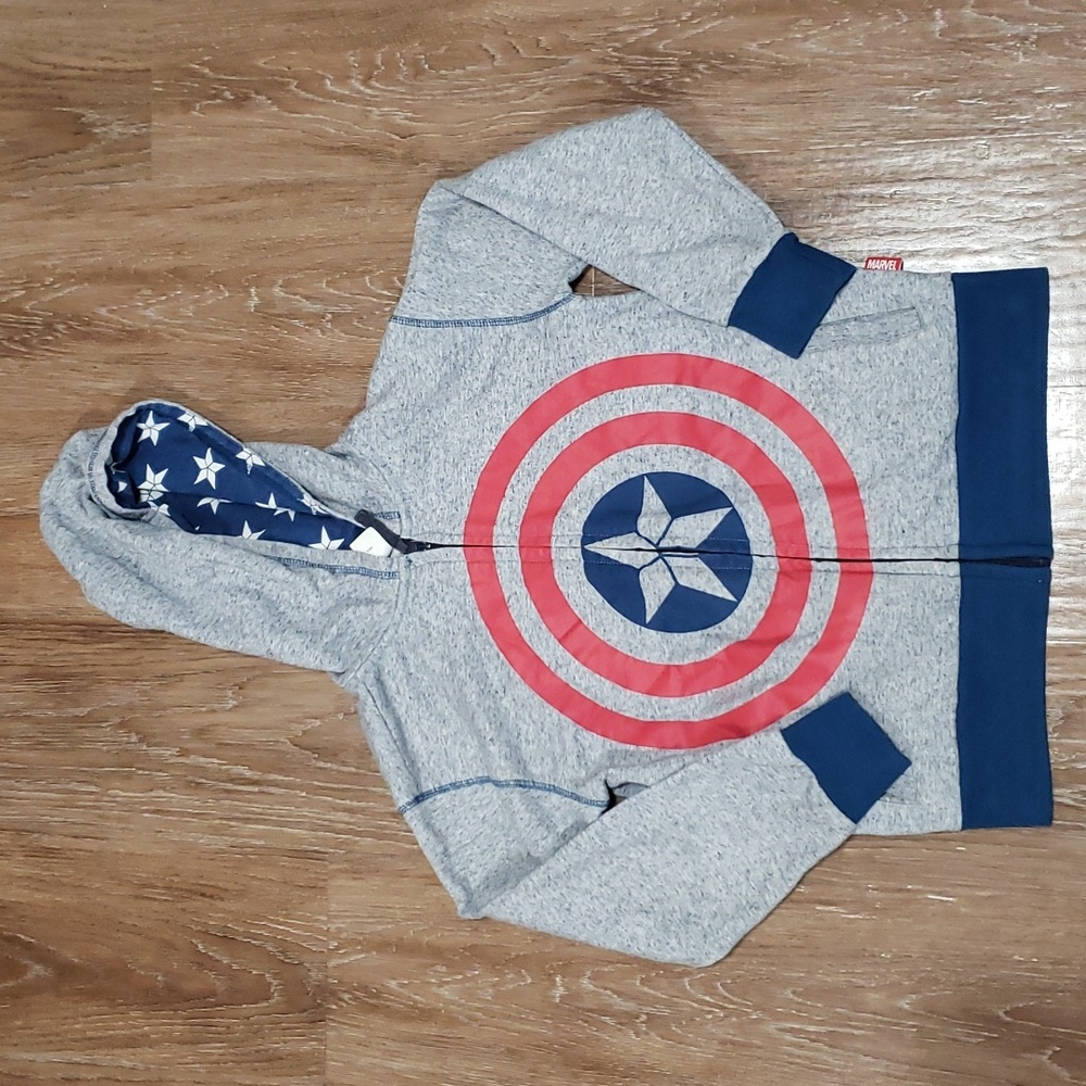 (7/8) Disney Store Marvel Studio's Captain America Shield Avengers Hoodie